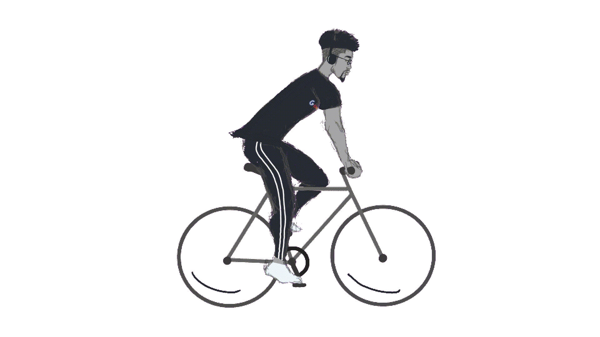 animation I drew of me riding a bike during the Summer of 2020. Was my main method of transportation then.